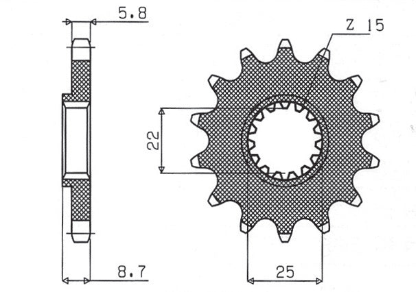 Front sprocket 1248 14T KTM SX, EXC 91-25 (JTF1901.14) chain 520 (124814JT)