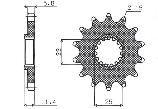 Front sprocket 1252 15T KTM LC4 400, 600, 620, 640, 690 (JTF1902.15) chain 520 (125215JT)