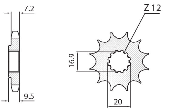 Front sprocket 2084 13T KTM SX 85 04-18 (JTF1907.13) chain 428 (208413JT)