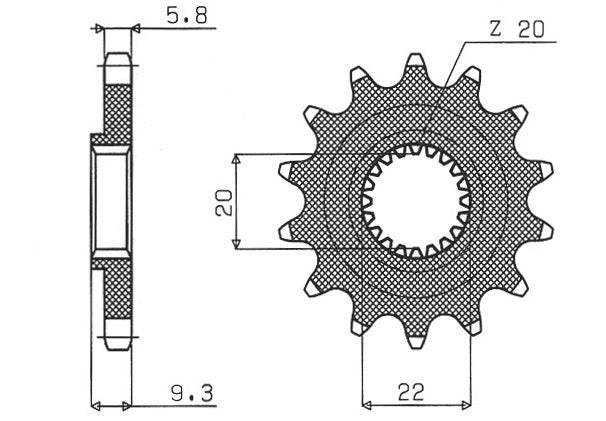 Front sprocket 2146 13T Kawasaki KX-F 250 06-17 (JTF1446.13) chain 520 (214613JT)