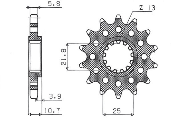 Front sprocket 2172 15T Yamaha FZ6 09-, XJ6 09-15 (JTF1581.15) mod. chain 520 (217215JT)