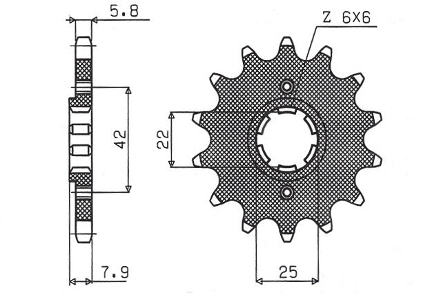 Front sprocket 281 14T Honda XR 600R, XL 600R, RM, LM (JTF281.14) chain 520 (28114JT)