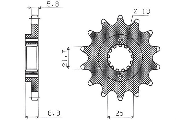 Front sprocket 525 17T Kawasaki ER-5 97-06 (JTF512.17) chain 520 (52517JT)