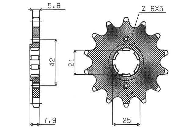 Front sprocket 575 15T Yamaha XT 600 83-86, TT 600, XT 550 (JTF575.15) chain 520 (57515JT)