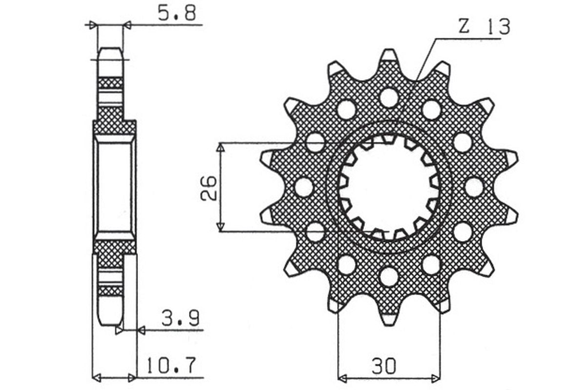Front sprocket 579M 17T Yamaha FZ1 06-14, R1 04-14, FJ, XJR (JTF1579.17) chain 520 (579M17JT)