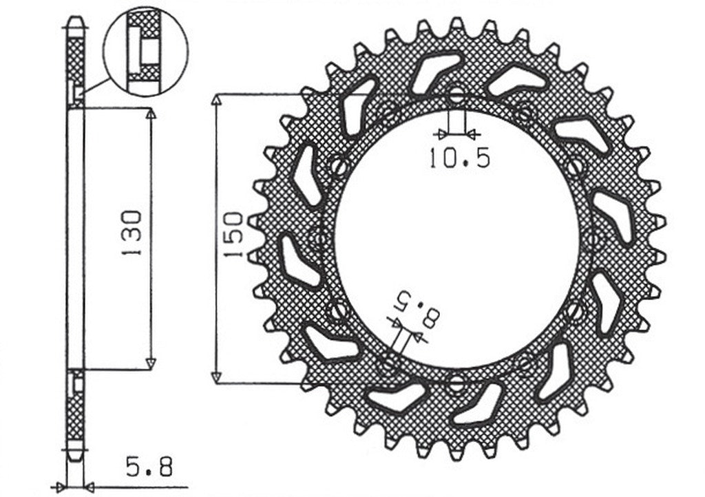 Rear sprocket 236 49T, 245 49T Honda NX 650 95-01, Yamaha XJ6 09-15, Yamaha WR 250R 08-10, Aprilia RX Six Days 125 90 (JTR245/2.49, JTR245/3.49) chain 520 (24549JT)