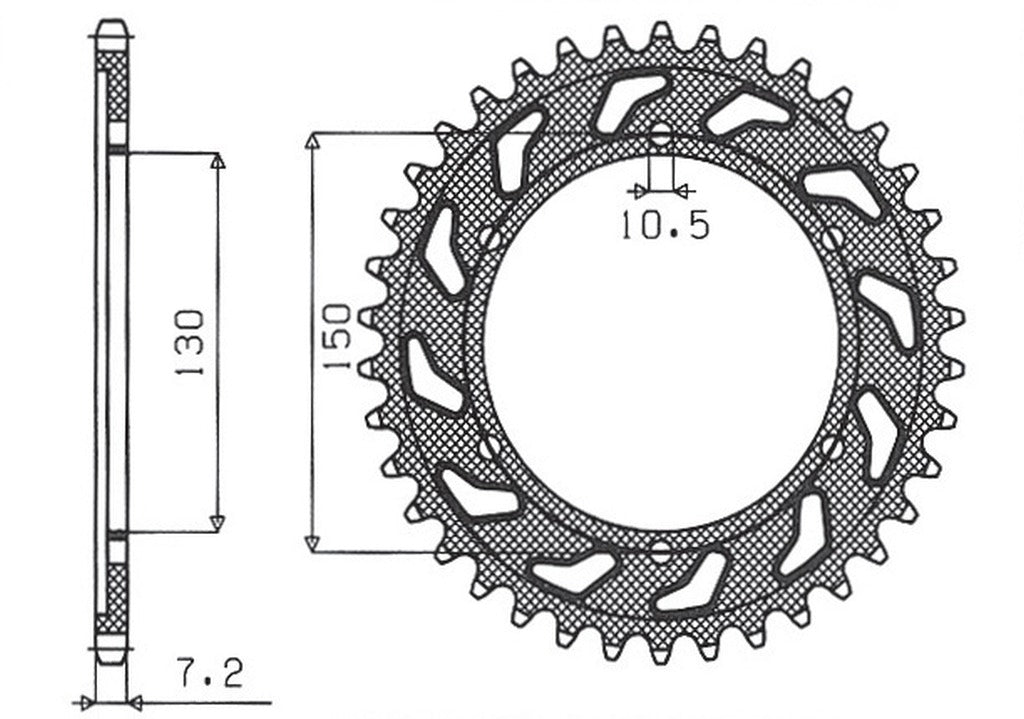 Rear sprocket 300 44T Yamaha TDM 900 02-13, Honda XL 600V Transalp 91-99 (JTR300.44) chain 525 (30044JT)