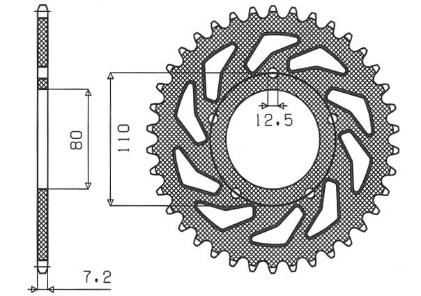 Rear sprocket 4350 45T Honda VT 600C Shadow 90-07, XRV 750 Africa Twin 93-03 (JTR1332.45) chain 525 (435045JT)