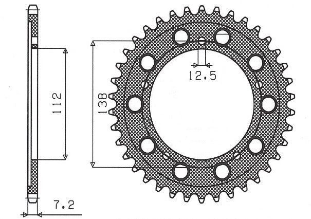 Rear sprocket 4357 41T Honda VT 750C 98-07, CBF 500 04-08 (PC39) (JTR1304.41) chain 525 (435741JT)
