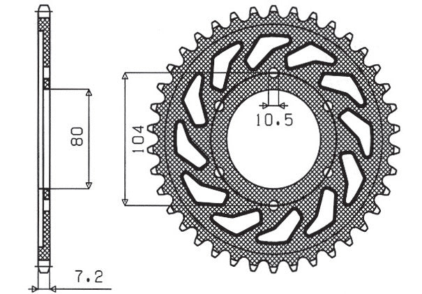 Rear sprocket 4359 40T Kawasaki ZX-6R 98-02, Z 1000 07-09, ZX-10R 04-15 (JTR1489.40) chain 525 (435940JT)