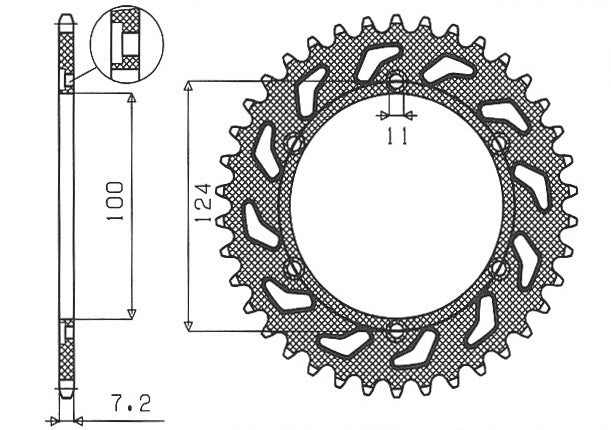 Rear sprocket 4366 39T Ducati Monster 1000 03-05 (JTR745.39) chain 525 (436639JT)