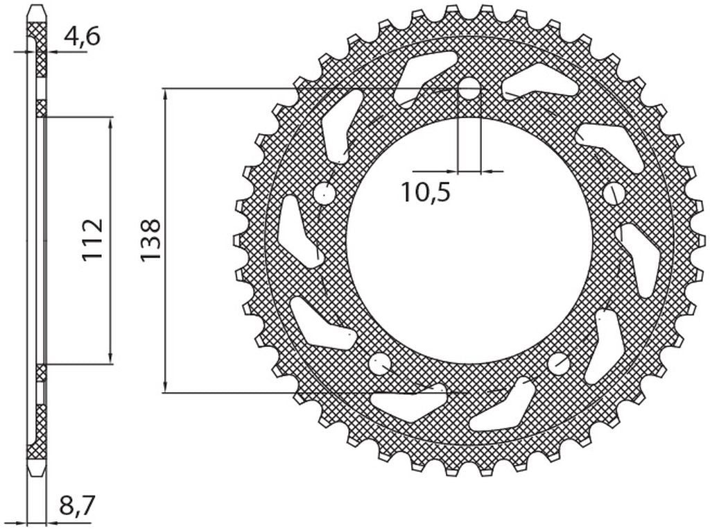 Rear sprocket 4383 48T Yamaha YZF-R6 99-02 (JTR1873.48) chain 532 (438348)