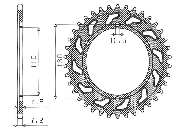 Rear sprocket 4385 46T Yamaha R6 06-20, MT-09 14-19, Suzuki GSX-R 750 11-19, GSX-R 1000 17-19, XSR 900 16-19 (+1) (JTR1876.46) (438545JT)