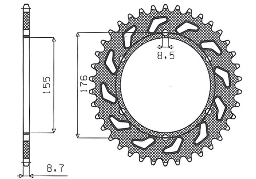 Rear sprocket 4392 44T Triumph 900, 955, 1000, Daytona T595 955 97-99 (JTR2011.44) chain 530 (439244JT)
