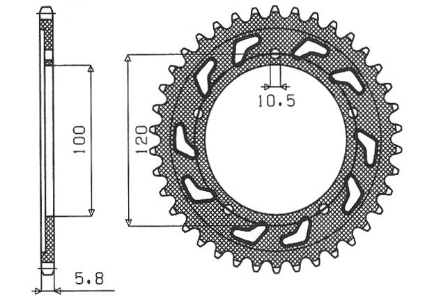 Rear sprocket 4396 40T Aprilia RS 125 06-12 (JTR703.40) chain 520 (439640JT)