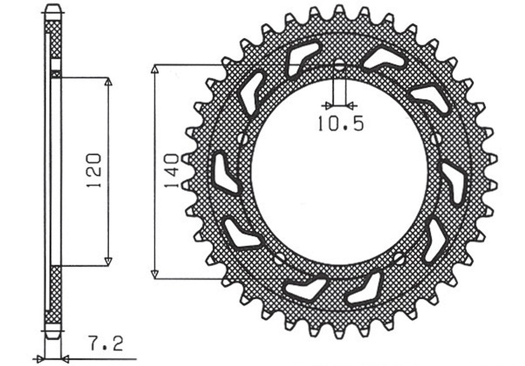 Rear sprocket 4398 50T Suzuki GSR 600 05-10 (JTR1792.50) chain 525 (439850JT)