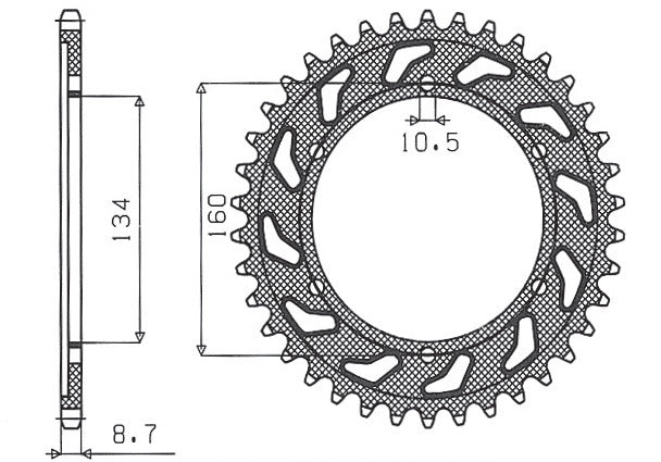 Rear sprocket 4399 44T Honda CBR 900RR 00-03 (929, 954) (JTR1306.44) chain 530 (439944JT)
