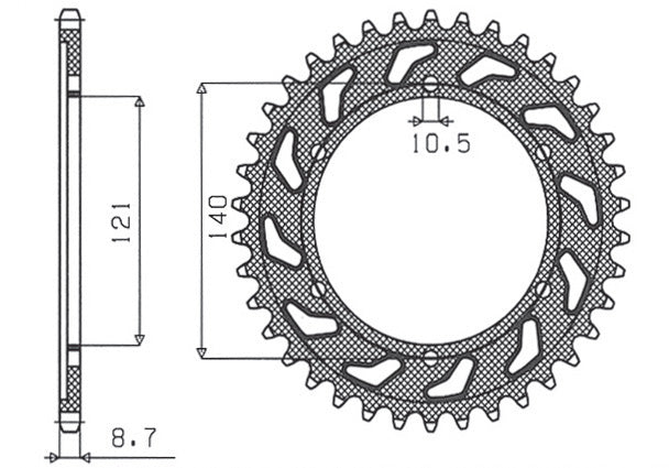 Rear sprocket 4435 40T Cagiva Raptor 1000 00-06 chain 530 (443540JT)