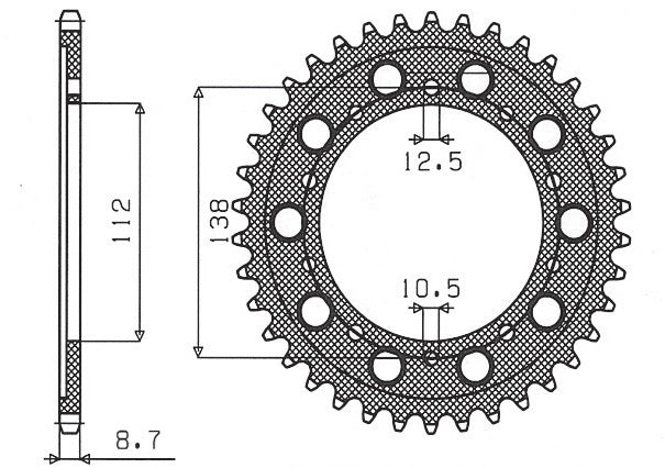 Rear sprocket 4448 41T, 408 41T Honda CBF 1000 10-15, VTR 1000 Firestorm 97-05 (JTR1871.41, JTR302.41) chain 530 (40841JT)