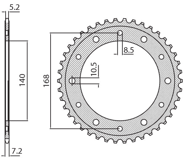Rear sprocket 4550 47T BMW F 800R (8.5 mm bolt hole) (JTR6.47) chain 525 (455047JT)