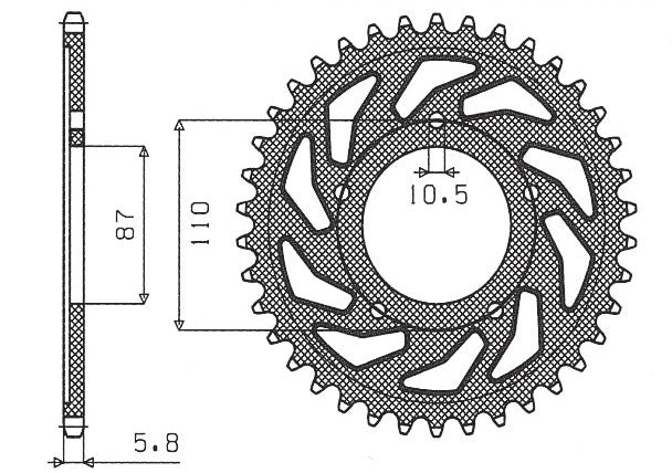 Rear sprocket 795 39T Suzuki GS 500 E, F 88-10 (JTR823.39) chain 520 (79539JT)