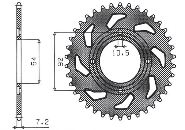 Rear sprocket 835 49T Yamaha TZR 125 88-93 (+4), RD 125 LC1 82-85 (JTR835.49) chain 428 (83549JT)