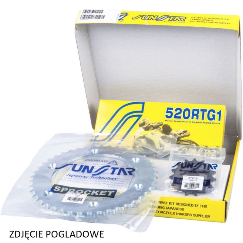 Drive kit Yamaha MT-03 06-12 Plus gold (15/47/112) up to 1000 cc (SUN38715/SUN1-3541-47/SS520RTG1-112G), made in Japan