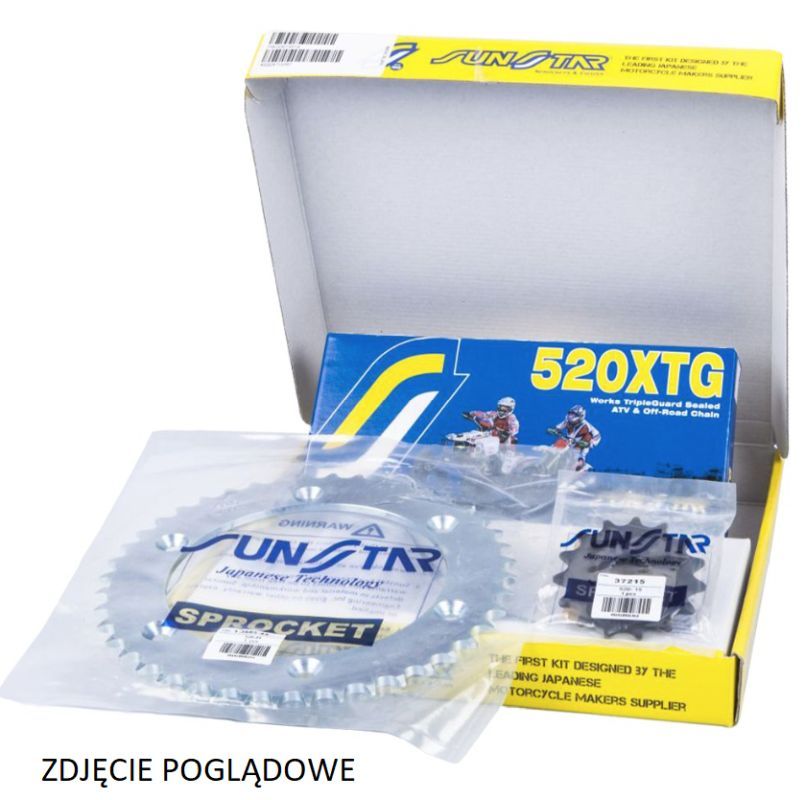 Drive kit Yamaha XTZ 660 Tenere 91-95 Plus gold (15/45/110) up to 750 cc (SUN37215/SUN1-3538-45/SS520XTG-110G), made in Japan