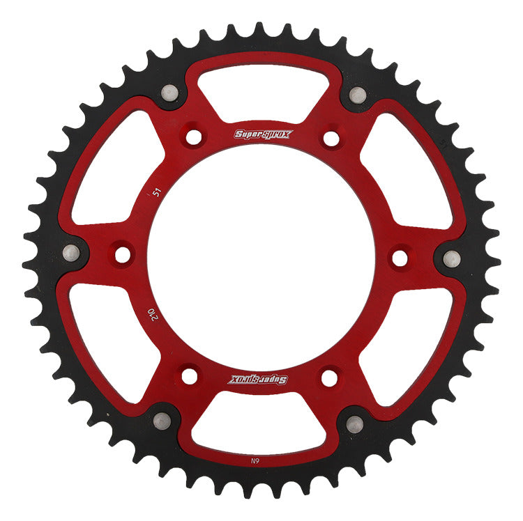 Rear sprocket 289 51T Stealth (steel-aluminum) Honda CR, CRF 1983-2016 (JTR210.51) red