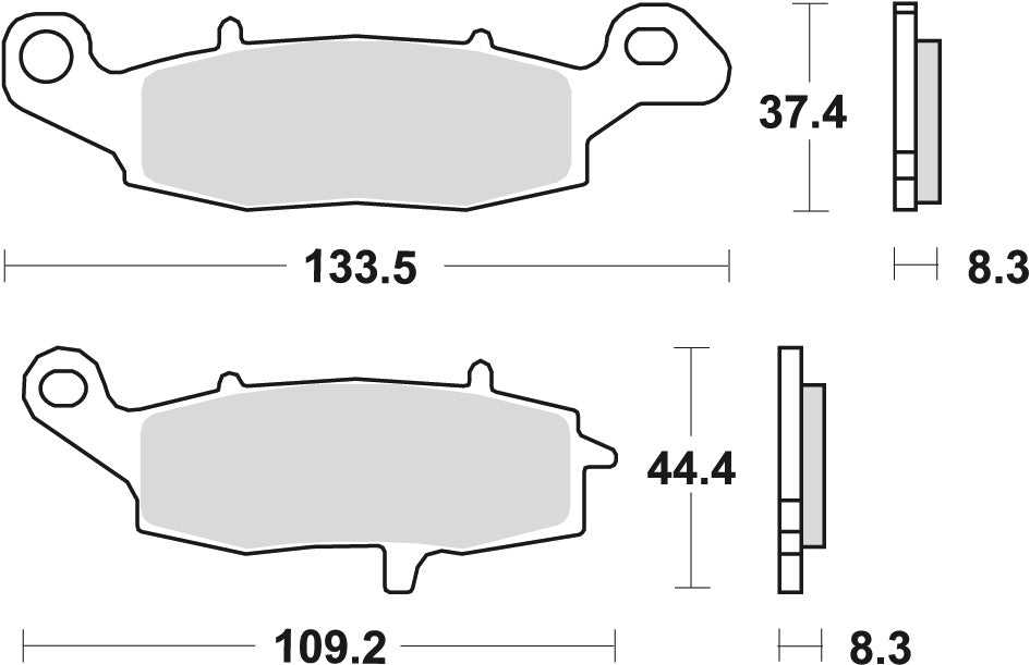Brake pads KH229 organic Kawasaki Z 750 04-06, ZR-7 99-04, VN 800 96-03, VN 900 06-17, GPZ, ZR 1100 96-98, VN 1500 96-03, VN 1600 03-08, VN 1700 09-17, ER-5 01-06, ER-6 06-16, Versys 650 07-09, KLR 650 95-04 front