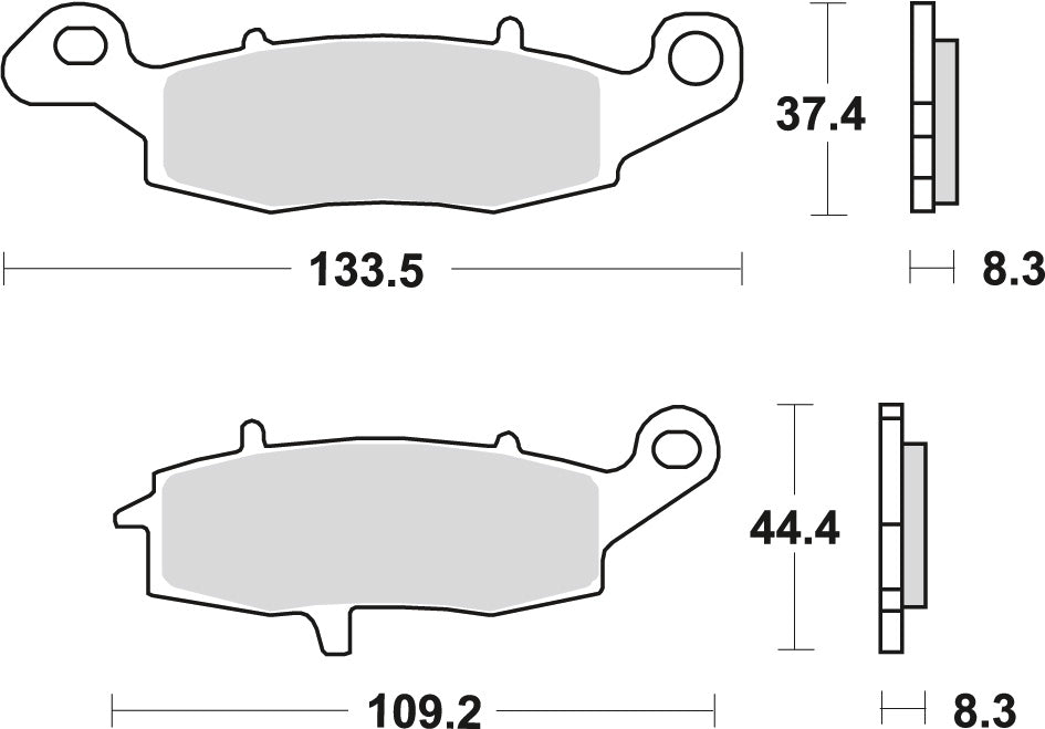 Brake pads KH231 organic Suzuki GS 500 96-08, GSF 600 00-04, Kawasaki ER-6 06-16, Versys 650 07-14, Z 750 04-06, ZR-7 99-04, W 800 11-, GPZ 1100 95-98, VN 1500 93-04, VN 1600 03-08, VN 1700 09-17 front