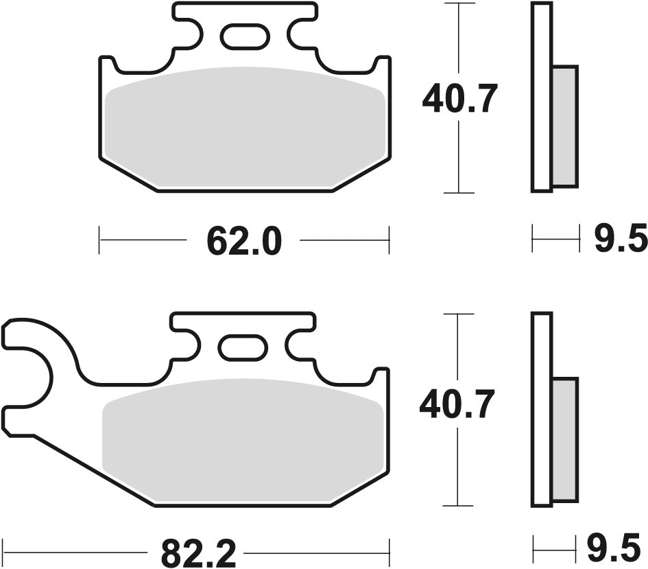 Brake pads KH317 sinter off-road Yamaha YXR 660 04-06, YFM 700 Raptor 06- rear, Suzuki LTF 500 03-04