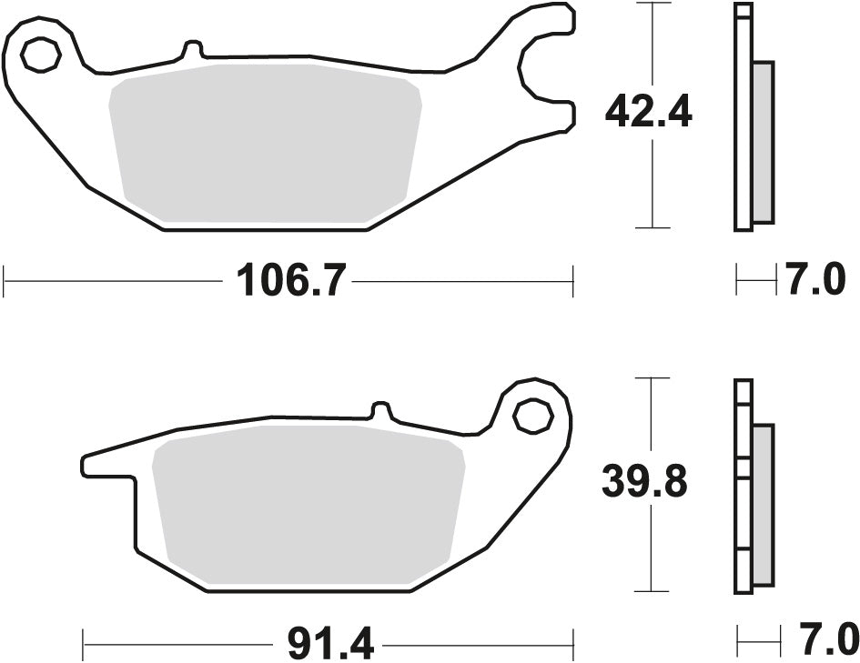 Brake pads KH343 organic Yamaha YZF 150 14- rear, Honda XL 125 V Varadero 01-13, CBR 125 04-10