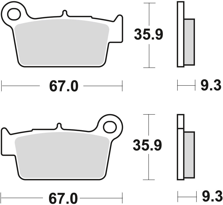 Brake pads KH367 sinter off-road Yamaha WR/YZ 450 03-, WR 250 08-14, YZ 250 02-, YZ 125 03-, Suzuki RM-Z 250 04-, RM-Z 450 05-, Kawasaki KX-F 250 04-, KX-F 450 04-, KXE 450 10-, KLX 450 07- rear
