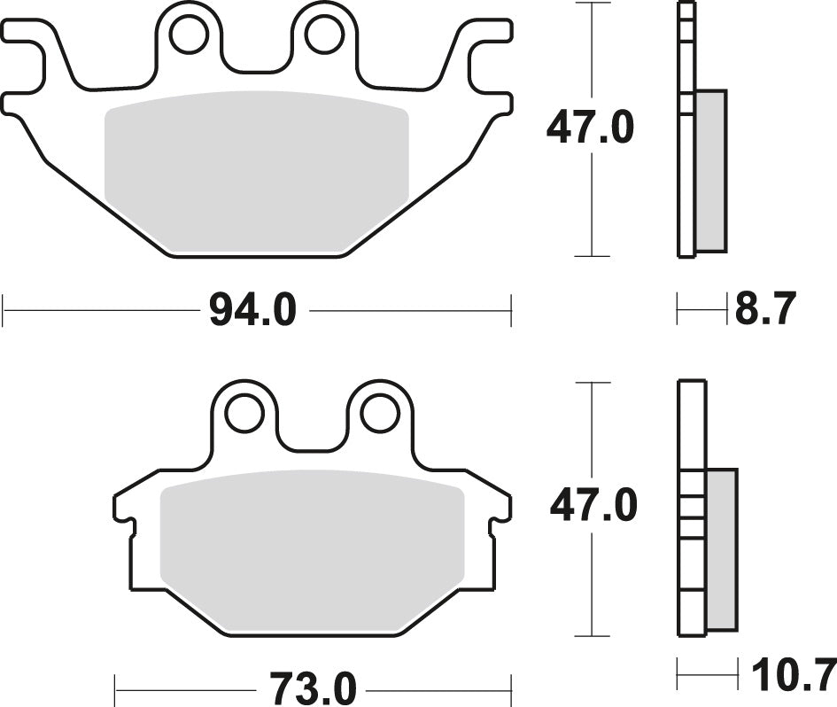 Brake pads KH377 sinter off-road Kawasaki KVF 300 13- front/rear, Can-Am DS 250 08-15
