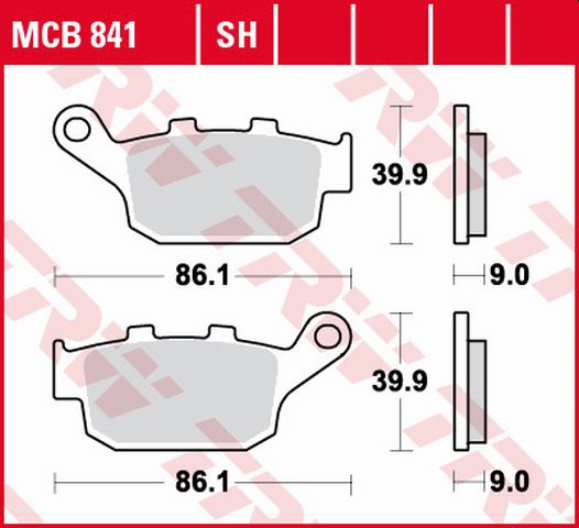 Brake pads KH496 sinter street Honda CBF 500/CB 500 X/CBR 500 13-, CB 650 F/CBR 600 14-, NC 750 14-, Kawasaki Versys 650 15-, Z 750 11-14, Z 800 13-17, Suzuki SFV 650 Gladius 09-16 rear