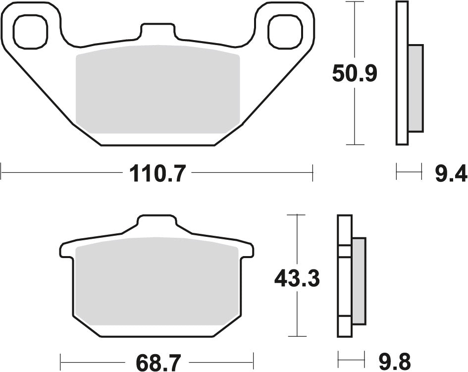 Brake pads KH85 organic Kawasaki GPZ 600 85-90, VN 750 86-95, EN 500 90-03, GTR 1000 86-93, ZR 1100 96-97, VN 1500 87-99 front/rear