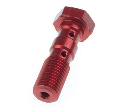Hydraulic double banjo bolt for brake lines M10 x 1.25 - red