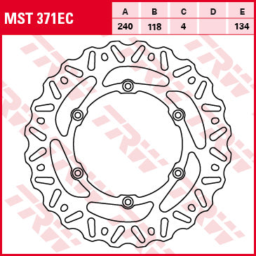 Rear brake disc Suzuki RM 125, 250 99-10, DR-Z 400 SM 05-08 (240x118x4 mm)