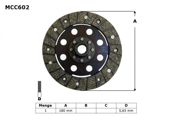 Clutch plate BMW R 850 GS, R, RT 97-99, R 1100 GS 93-99, K 100 LT, RS, RT 83-91, K 1100 LT, RS 92-98, R 1100 R, RS, RT 95-01 (EBS6605)