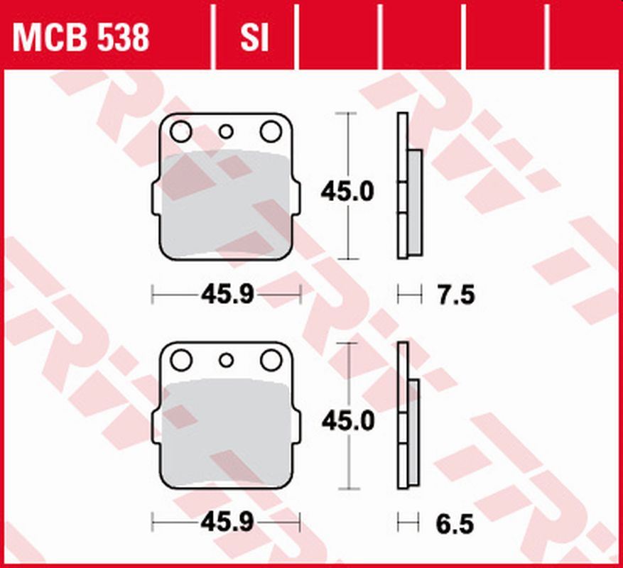 Brake pads KH084 sinter street Honda TRX 500 12- front ATC 250R 82-84, ATC 350X 85- rear