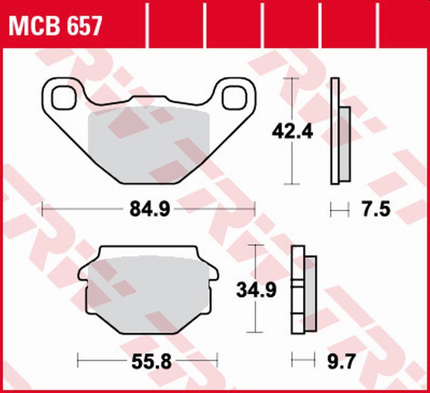 Brake pads KH173 organic Sachs 50, 125 95-02, Roadster 650 00-02, MZ Supermoto 660 06-08, Baghira, Mastiff 660 97-07, Gilera Eaglet 50 95-99, Aprilia SX 125 08-14 rear