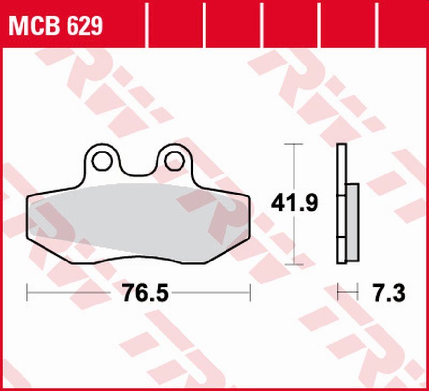 Brake pads KH256 organic Rieju MRX, SMX 50, 125 02-10, Sherco 50 Enduro 02-07, Beta RR 50 99-06, Aprilia RX 50 91-94, Red Rose 125 90-95 front