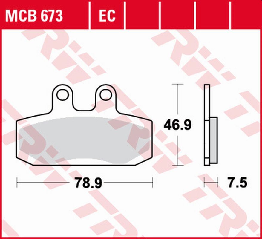 Brake pads KH256 organic Derbi Rambla 125, 250, 300 08-14, Honda SJ 50, 100 93-00, CMX 250 Rebel 97-99 front