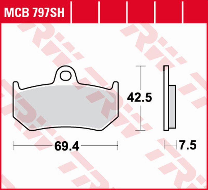 Brake pads KH320 sinter street MV Agusta Brutale 910 05-09, F3 800 RC, RR 16-, F4 1000 04-, Brutale 1090 10-17, F4 Brutale, Strada, SPR 750 00-05 rear