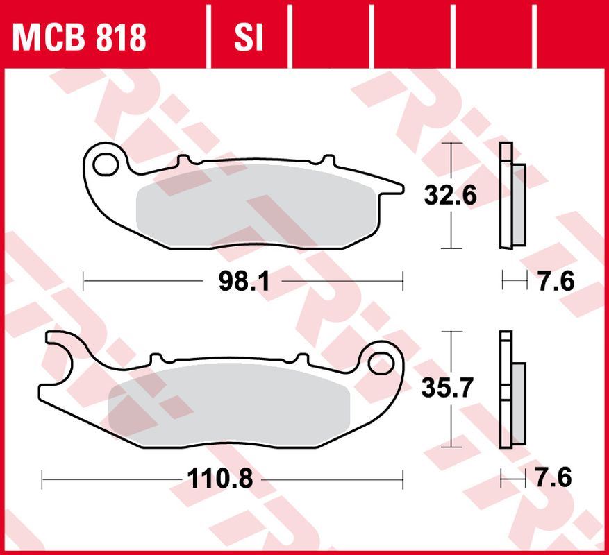 Brake pads KH465 sinter off-road Honda CRF 250L/M/R 13-, AJP PR3, PR4, PR5 13-, Derbi Terra, City Cross 125 08-16, Piaggio Liberty/Medley 125, 150 16-, Rieju Marathon Pro 125 11-, GasGas EC 250/300 12-16 front