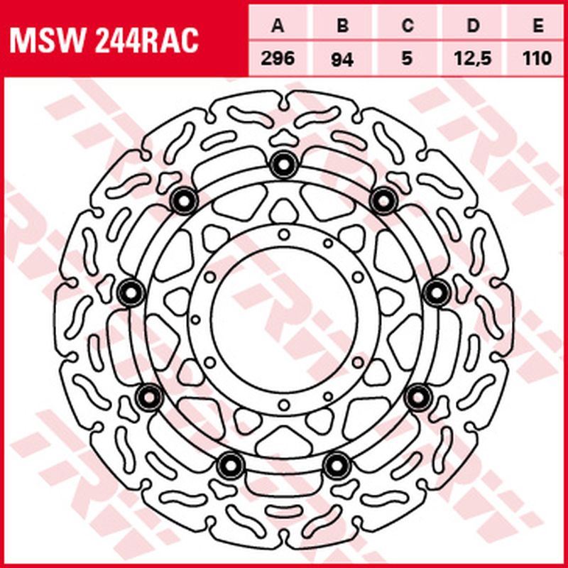 Front brake disc Honda CBR 600 F 01-07 (296x94x5 mm) Wave