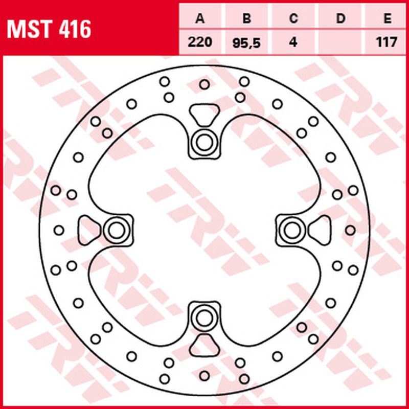 Front brake disc Yamaha YFM 700 Grizzly 07- (220x95.5x4 mm)