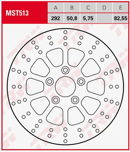 Rear brake disc Harley-Davidson FLH, FLHR, FLHT 1340 Electra, Fat Boy, Dyna, XL, XLH, XLS Roadster, Sportster