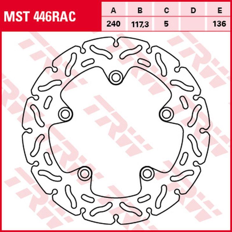 Rear brake disc Honda CTX 700 14-17, NC 700 D, S, X, XA 12-14, NC 750 D, J, S, X 14- (240x117x5 mm) Wave